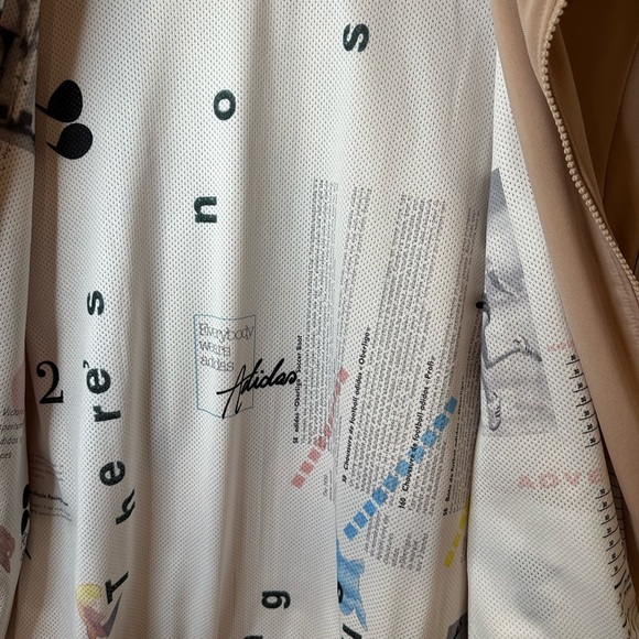 Adidas Beige Track Jacket with White Stripes - Picture 5 of 6